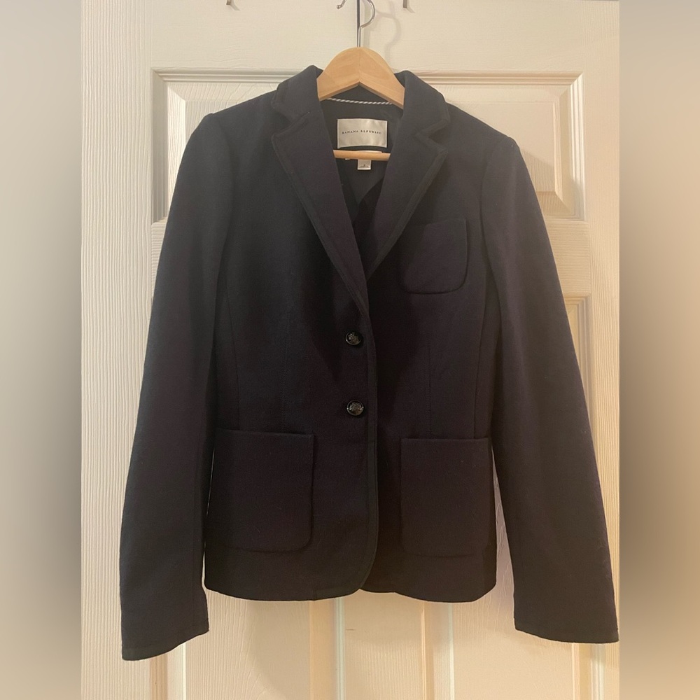 Banana Republic Navy Italian Merino wool blazer size 8